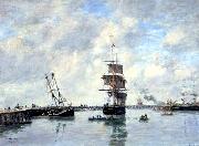 Eugene Boudin Trouville, les jetees, mer haute oil on canvas